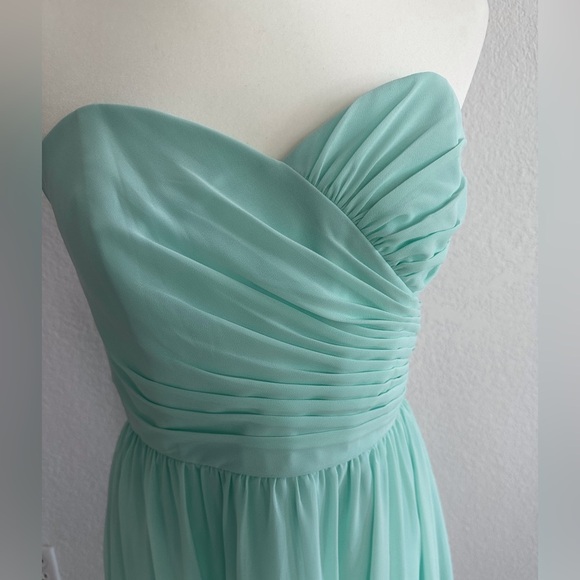 Alfred Angelo Green One-Shoulder Ruched Wedding Guest Dress - Picture 2 of 5